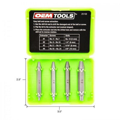OEM 4 PC DAMAGED SCREW EXTRACTOR SET
